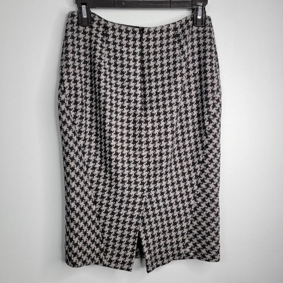 2 Brooks Brothers Pencil Straight Skirt Houndstooth Mini Short R - Picture 2 of 12
